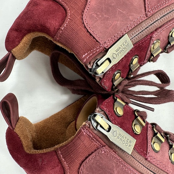 Vionic Womens Spencer Burgundy Combat Boots Size 6.5 Medium (B, M) - Picture 13 of 16